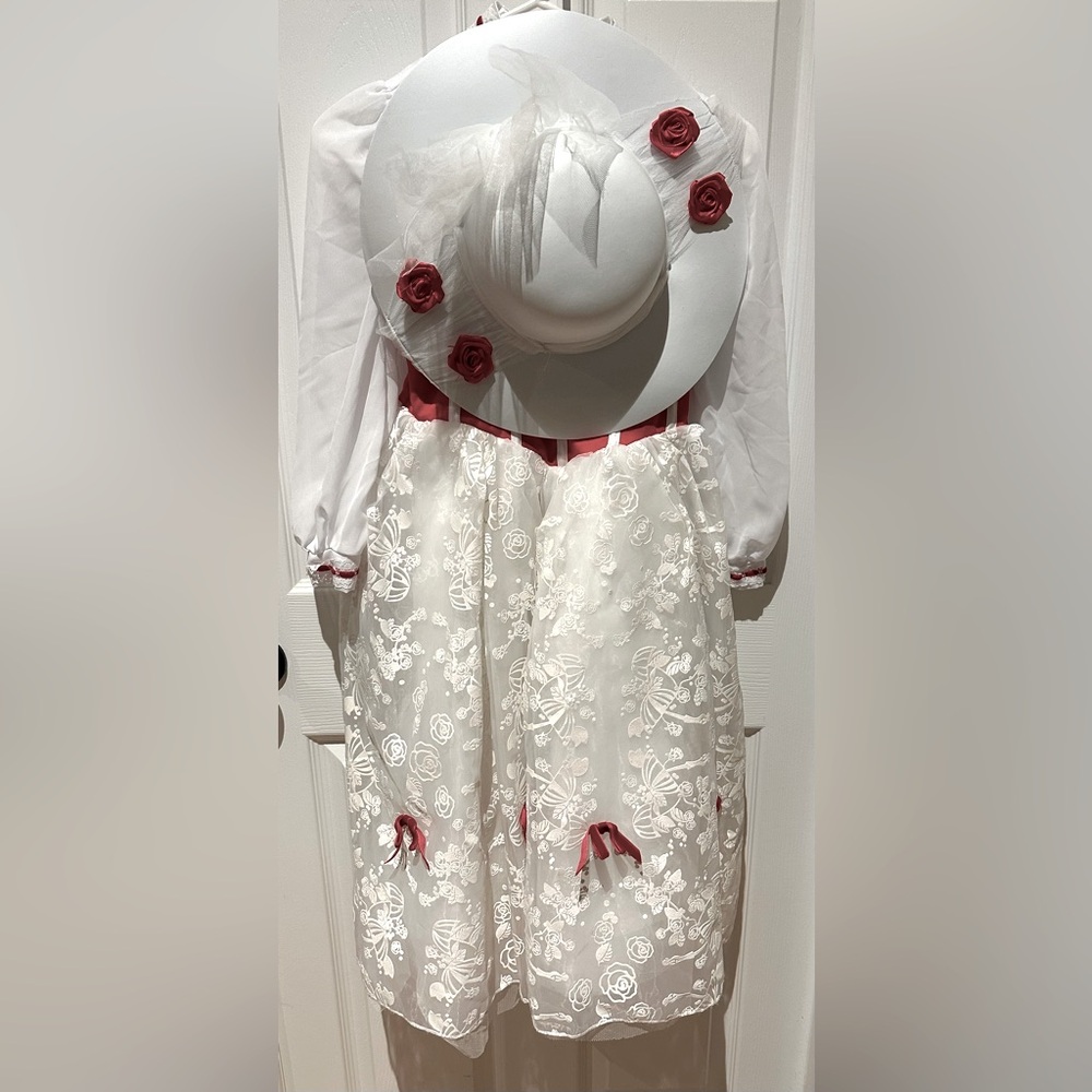 Disney Mary Poppins Costume Child’s Size 7 8 with Hat Excellent Condition